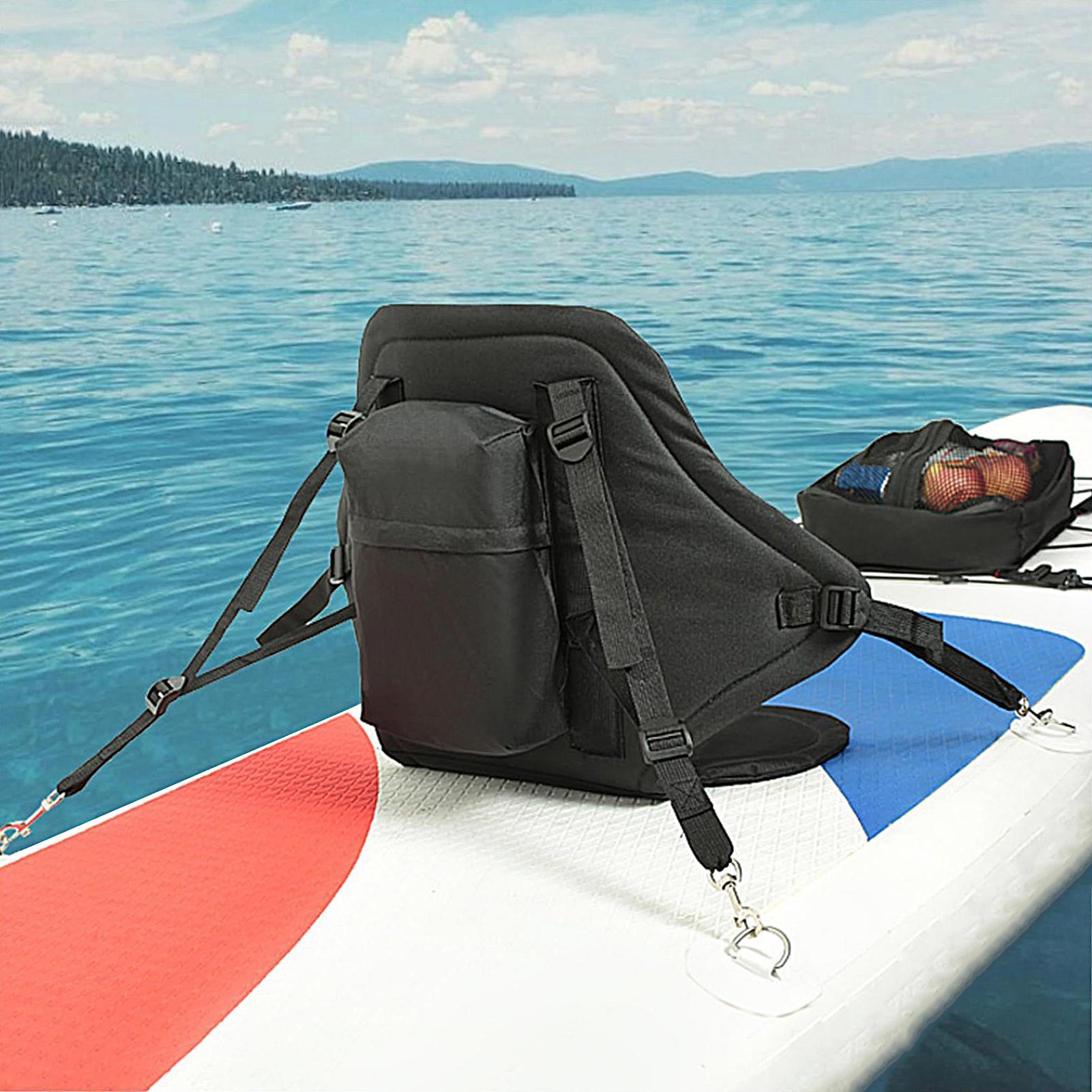 Fishing Kayak Crate - カヤックシートクッション 収納バッグ付き パッド入り 調節可能なカヌー安全シート 防水 サーフパドルボードシート