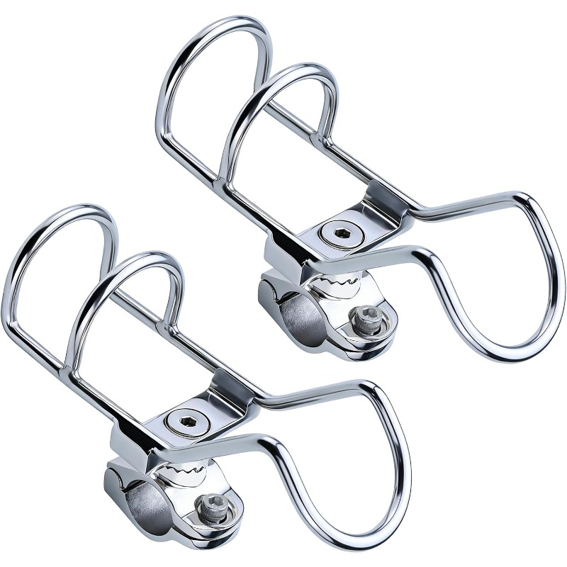 Fishing Kayak Rod Holder - 2個入り 316ステンレス製 釣り竿ホルダー 360度回転 ° 25mm・32mmチューブ用調整可能なクランプ式ボートレールマウント（マリンヨット・カヤック用）