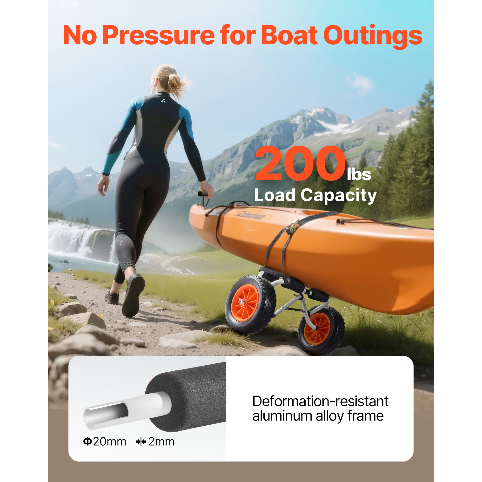 SucceBuy 200ポンド カヤックカート 折りたたみ式 - Fishing Kayak Crate のレビューと価格