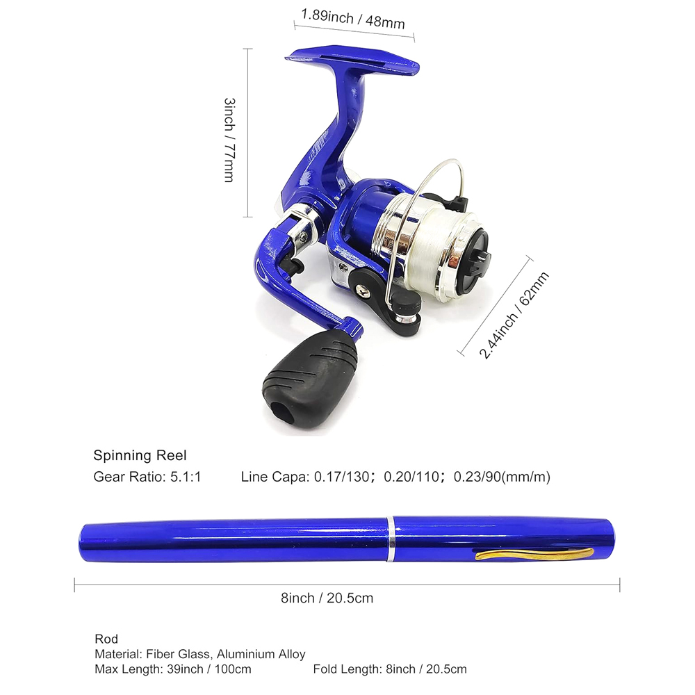 伸縮式ミニ釣り竿カーボンリールセットポータブルポケットペンキ - Penn Reel Fierce のレビューと価格